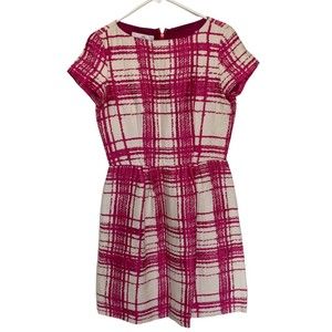 Carolina Herrera Dress Womens Size 6 Pink White Stripped Short Sleeve